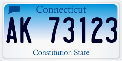 CT license plate AK73123