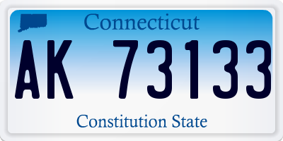 CT license plate AK73133