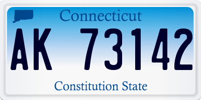 CT license plate AK73142