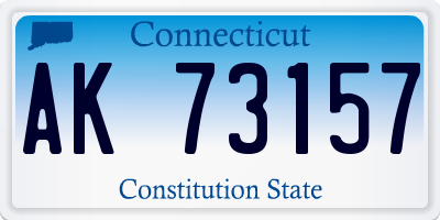 CT license plate AK73157