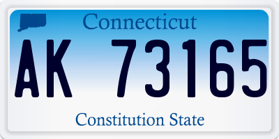 CT license plate AK73165