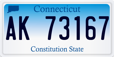 CT license plate AK73167