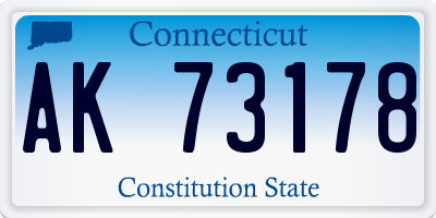 CT license plate AK73178