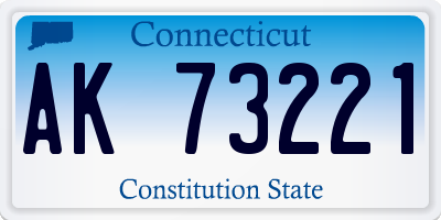 CT license plate AK73221