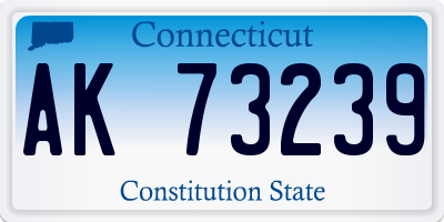 CT license plate AK73239