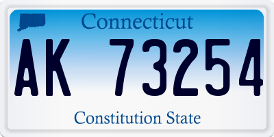 CT license plate AK73254