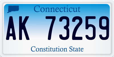 CT license plate AK73259
