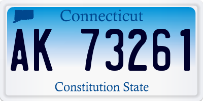 CT license plate AK73261