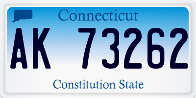 CT license plate AK73262