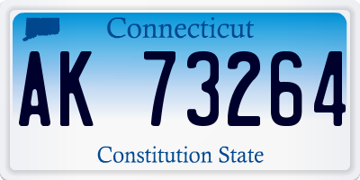 CT license plate AK73264