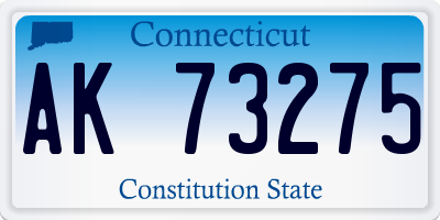 CT license plate AK73275