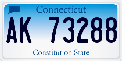 CT license plate AK73288