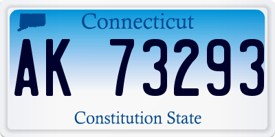 CT license plate AK73293