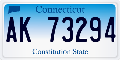 CT license plate AK73294