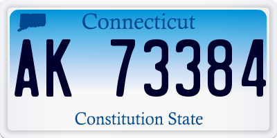 CT license plate AK73384