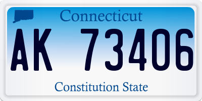 CT license plate AK73406