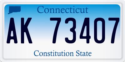 CT license plate AK73407