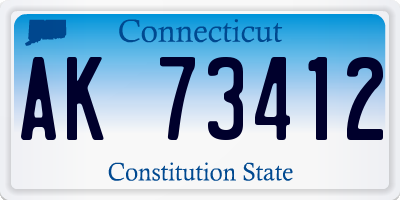 CT license plate AK73412