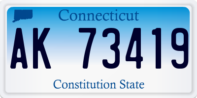 CT license plate AK73419