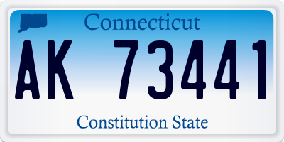 CT license plate AK73441