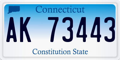 CT license plate AK73443