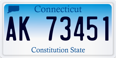 CT license plate AK73451