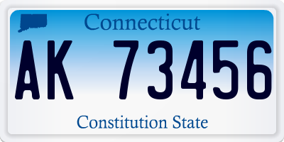 CT license plate AK73456