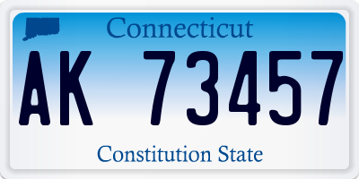 CT license plate AK73457