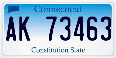 CT license plate AK73463
