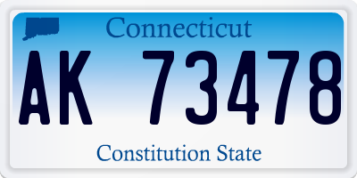 CT license plate AK73478