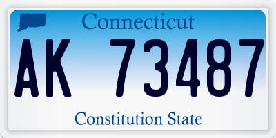 CT license plate AK73487