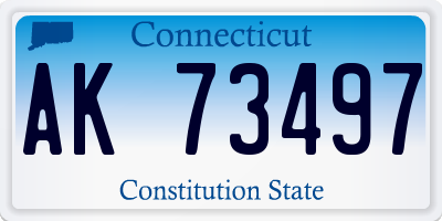 CT license plate AK73497