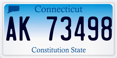 CT license plate AK73498