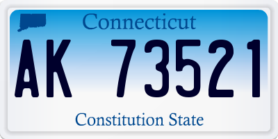 CT license plate AK73521