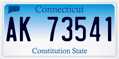 CT license plate AK73541