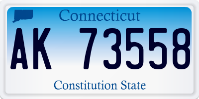 CT license plate AK73558