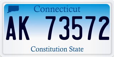 CT license plate AK73572