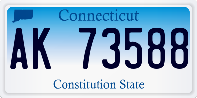 CT license plate AK73588
