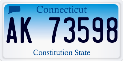 CT license plate AK73598