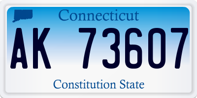 CT license plate AK73607