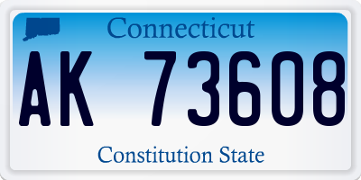 CT license plate AK73608