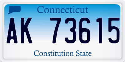 CT license plate AK73615