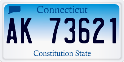 CT license plate AK73621