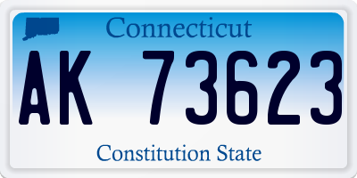 CT license plate AK73623