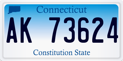 CT license plate AK73624