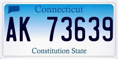 CT license plate AK73639