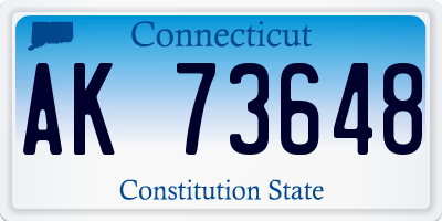 CT license plate AK73648