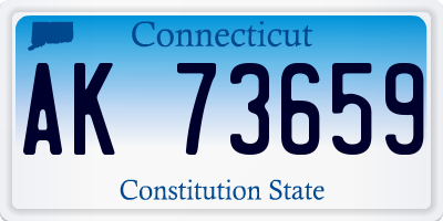 CT license plate AK73659