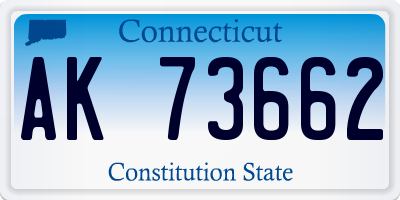CT license plate AK73662
