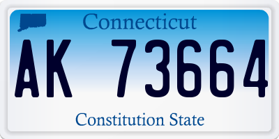 CT license plate AK73664